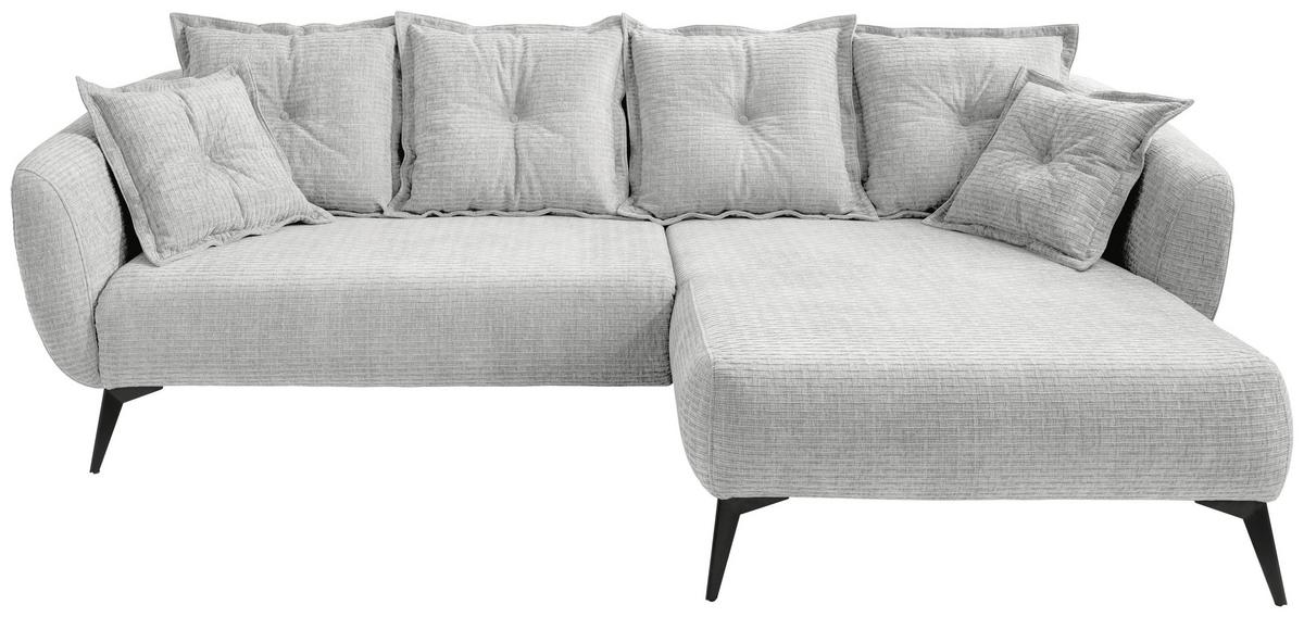 Ecksofa Baggio Weiß S: 277x162 cm - Schwarz/Weiß, MODERN, Textil (277/162cm) - Livetastic