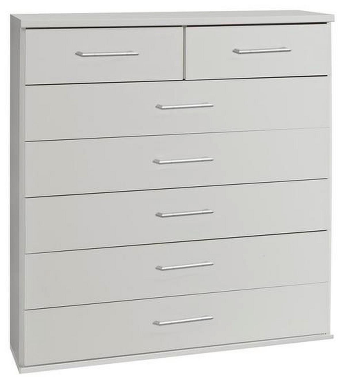 Komoda OSAKA šírka 91cm - biela/hliníková, Konventionell, kompozitné drevo/plast (91/106/40cm) - MID.YOU