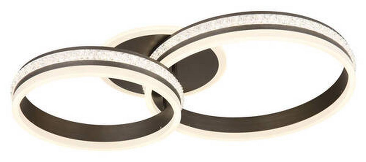 LED-Deckenleuchte 67314-50 - Klar/Titanfarben, Design, Kunststoff/Metall (65/40/14cm) - Globo