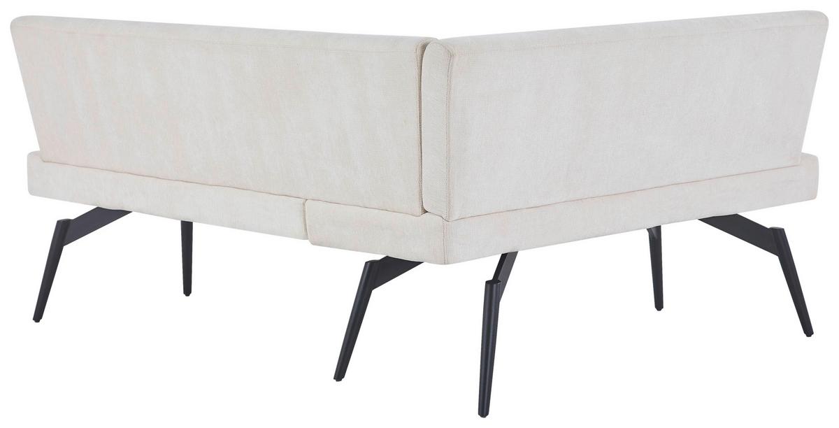 Eckbank Tinos Beige, S: 150x190 cm - Beige/Schwarz, KONVENTIONELL, Textil/Metall (150/190cm) - MID.YOU