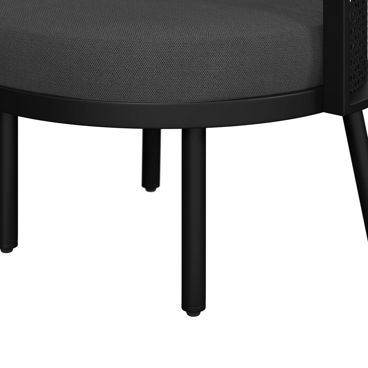 JEDÁLENSKÁ TERASOVÁ SÚPRAVA LISSA - čierna/farba hrušky, Modern, kov/textil - Bessagi Garden