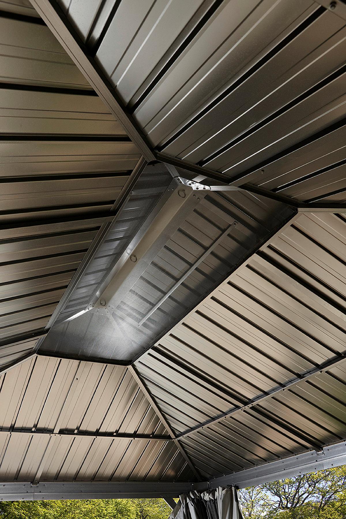 Pavillon Messina 369x298 cm Wetterfest Gartenpavillon - Anthrazit, Basics, Metall (369/291/298cm)