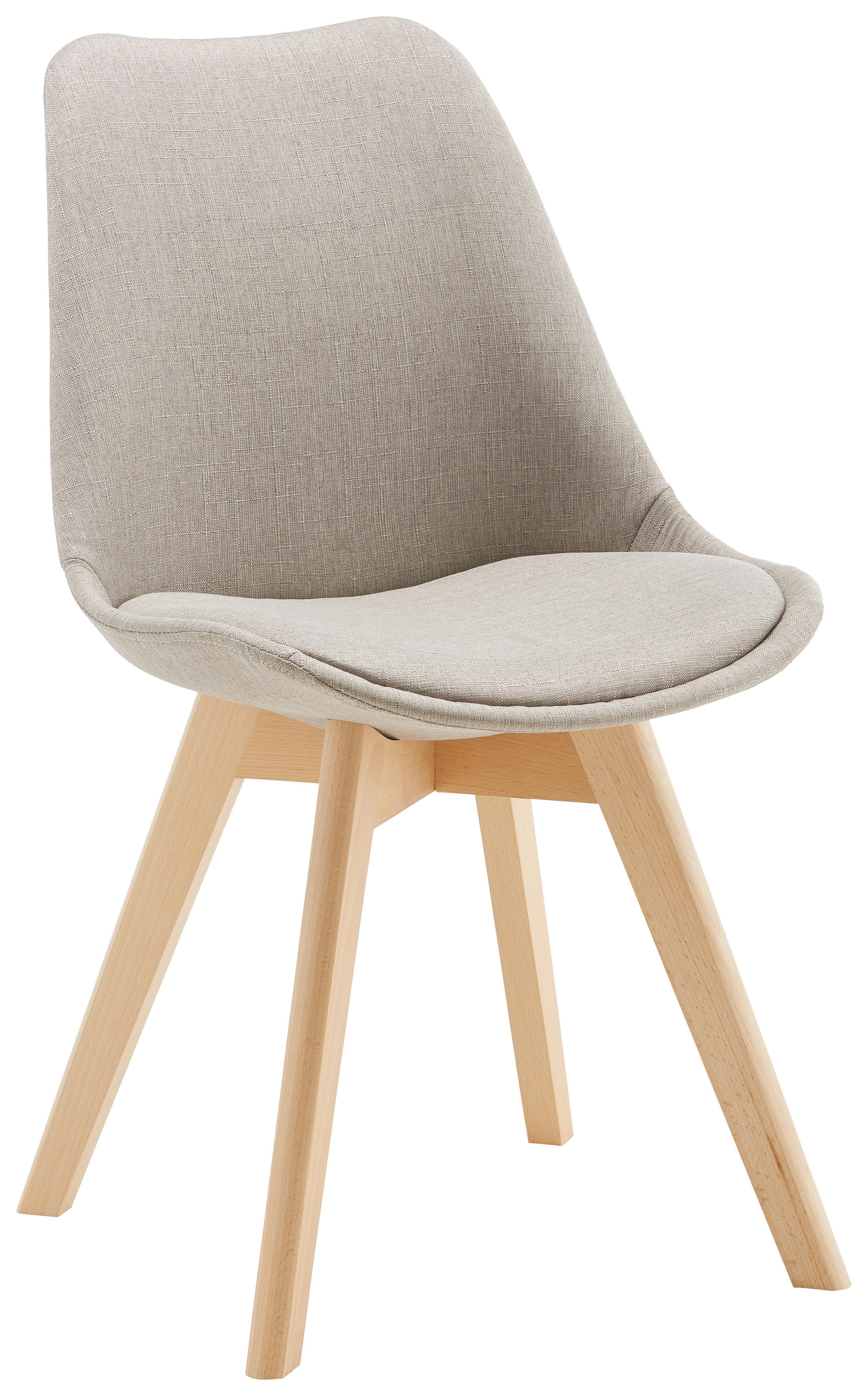 Jídelní židle Rocksi - světle šedá/barvy buku, Moderní, dřevo/textil (43/82,5/43cm) - Bessagi Home