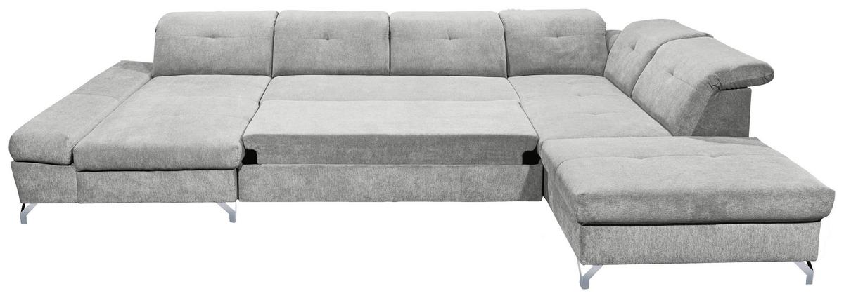 Ecksofa Melfi Schlammfarben U: 168 Cm - Schlammfarben/Silberfarben, MODERN, Textil (168/350/245cm) - MID.YOU