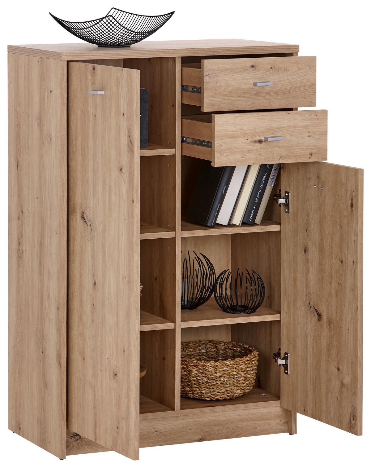 Kommode Verstellbar 74 Cm 4-You New Eichenfarbe Artisan - Eiche Artisan, MODERN, Holzwerkstoff (74/111,4/34,6cm)