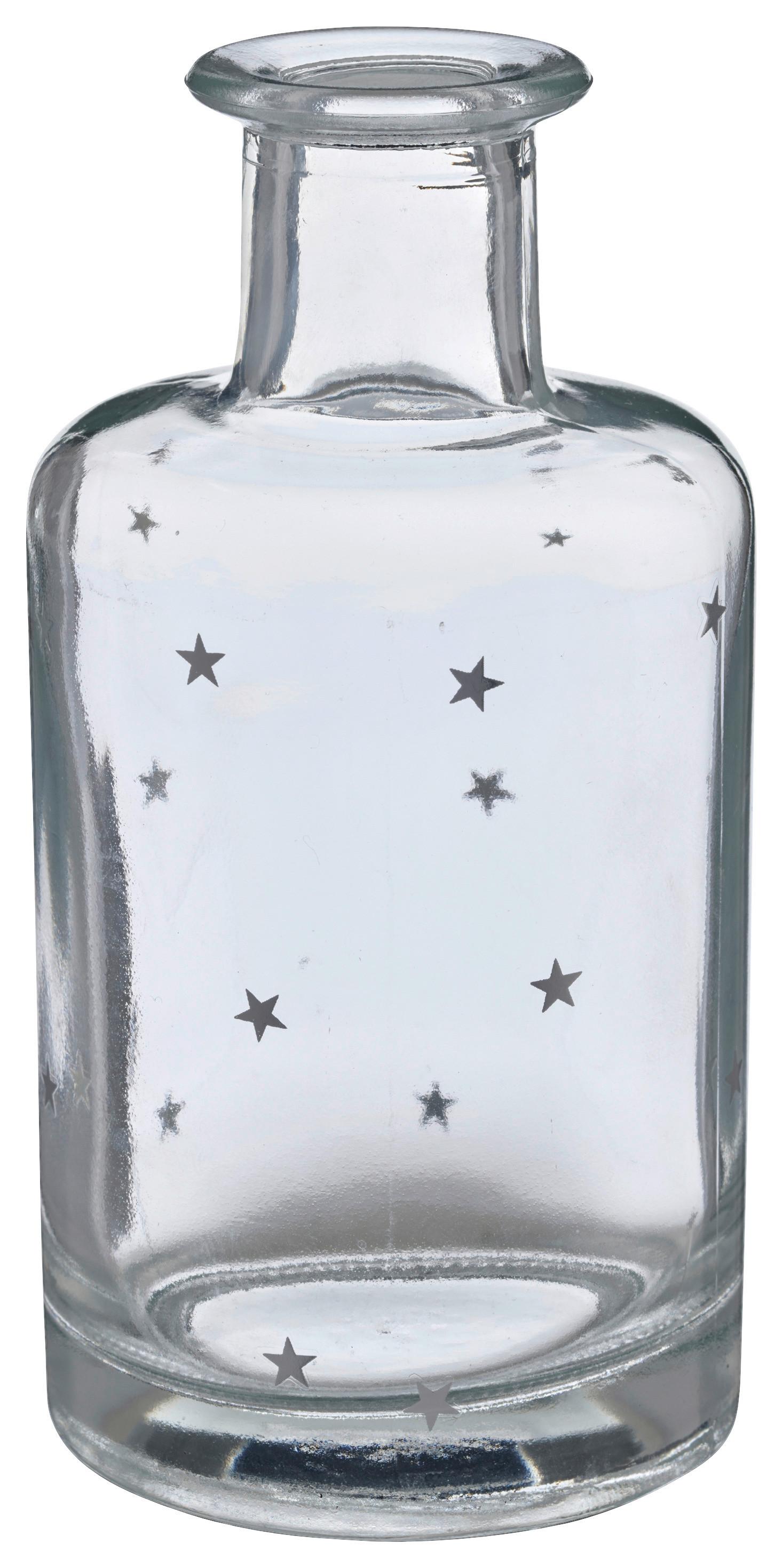 Dekorační váza STERN I - barvy stříbra/čiré, Basics, sklo (7/15cm) - Mömax