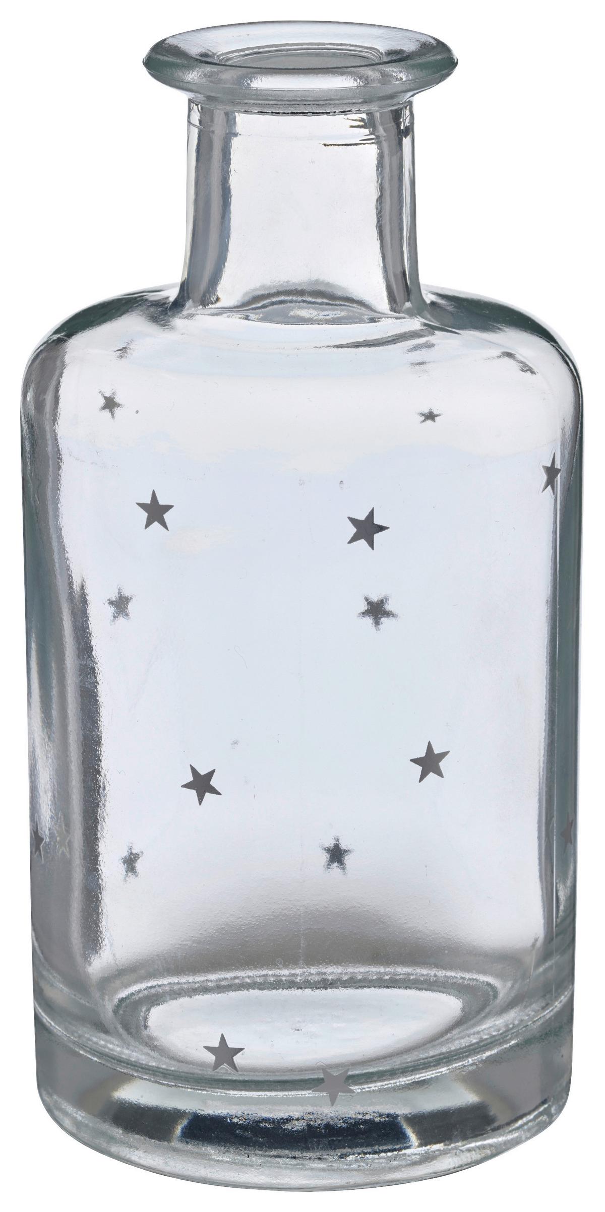 Dekoračná váza STERN I - číra/strieborná, Basics, sklo (7/15cm) - Mömax