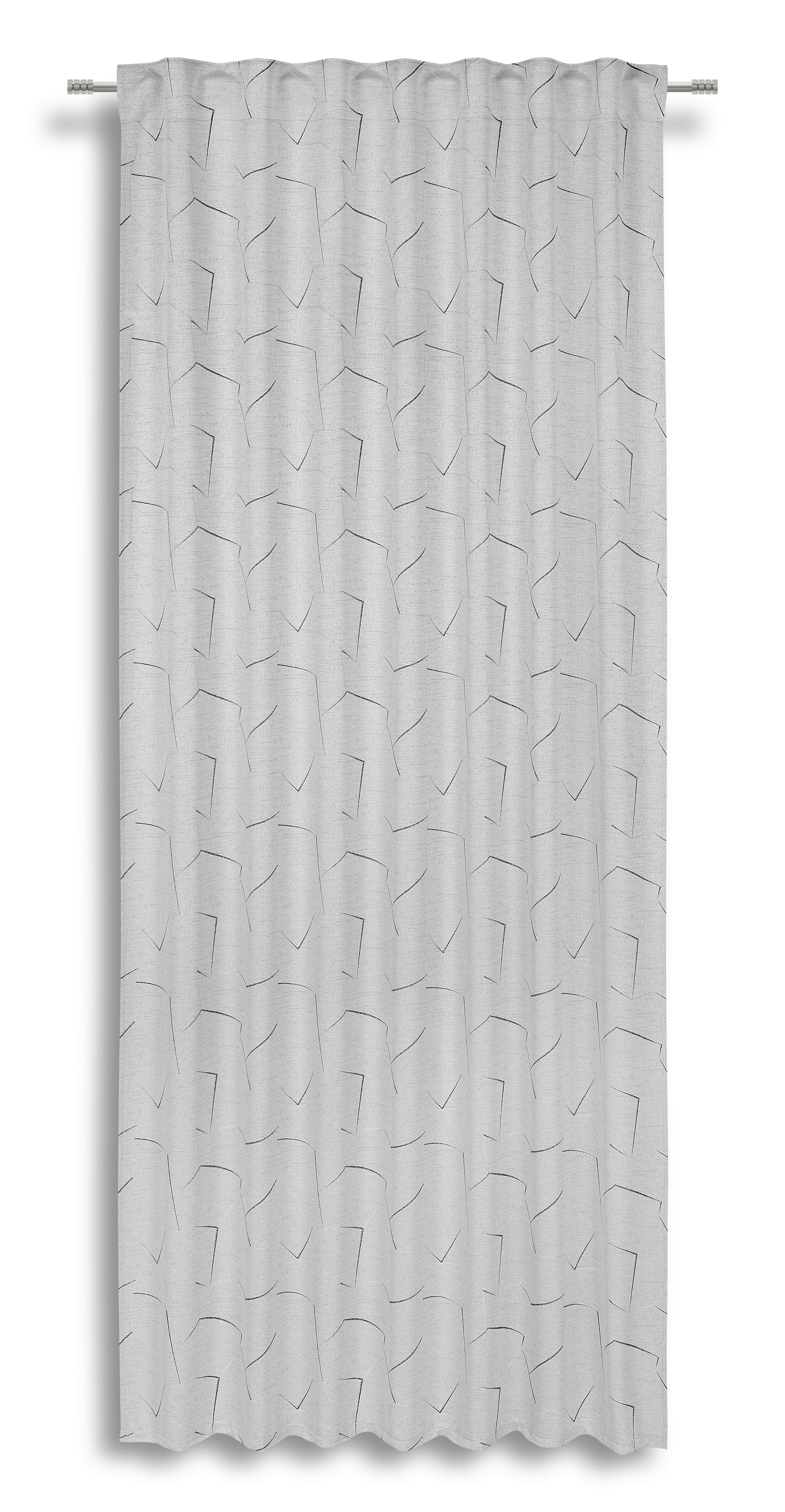 Vorhang mit Band Marga 140x245 cm Silberfarben