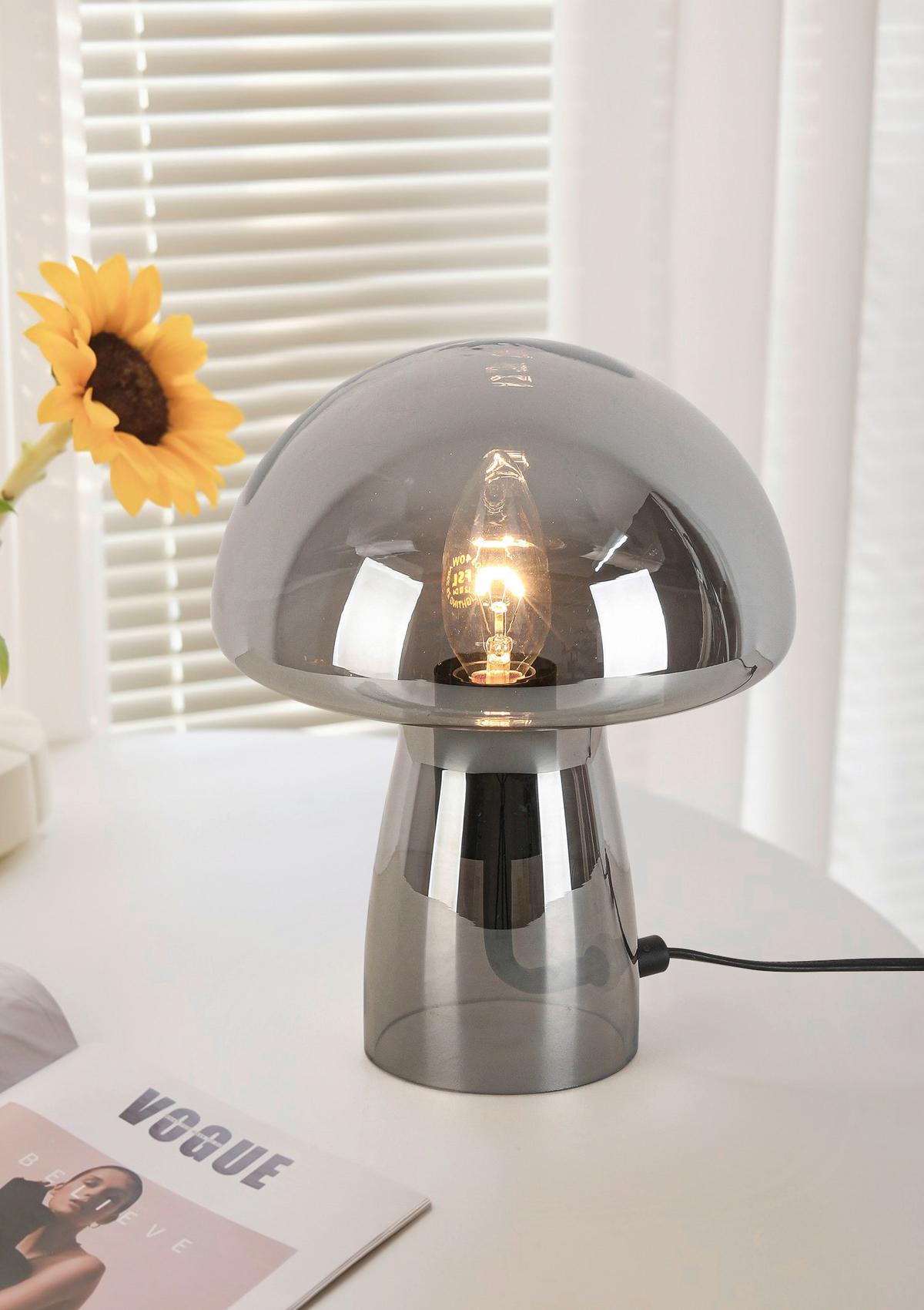 STOLNÍ LAMPA SCHWAMI - šedá/černá, Moderní, plast/sklo (18/23cm) - Modern Living