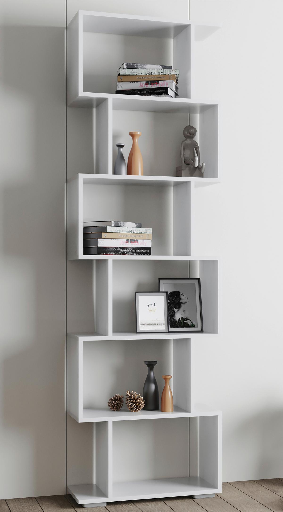 Regal Palusa Weiß B: 60 Cm - Silberfarben/Weiß, Design, Holzwerkstoff (60/196/24cm) - MID.YOU