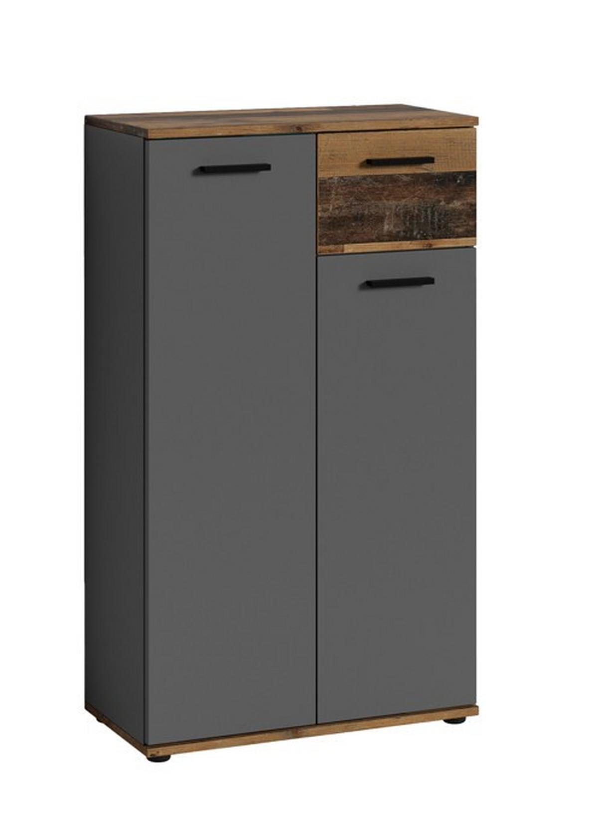 Garderobe Jakob 4-Teilig Alteiche/Anthrazit B: 60 cm - Alteiche/Anthrazit, Design, Holzwerkstoff (60/102/30cm) - MID.YOU