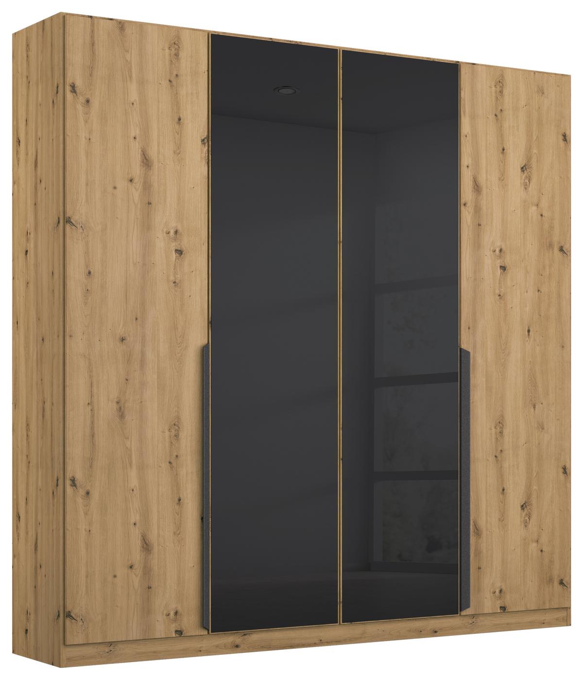 Drehtürenschrank Artemis 181 cm Anthrazit/Eiche Dekor - Anthrazit/Eiche Artisan, MODERN, Glas/Holzwerkstoff (181/210/54cm) - Rauch Möbel