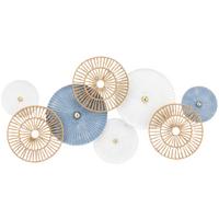 Wanddeko Matheo - Blau/Goldfarben, KONVENTIONELL, Papier/Metall (110/5/54cm) - Luca Bessoni