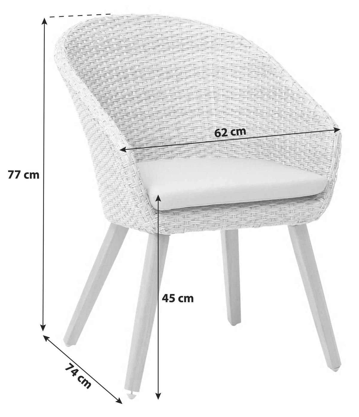 Gartensessel-set 4-tlg. Atacama Akazienholz - Akaziefarben/Teakfarben, Basics, Holz/Kunststoff (62/77/74cm) - Acamp