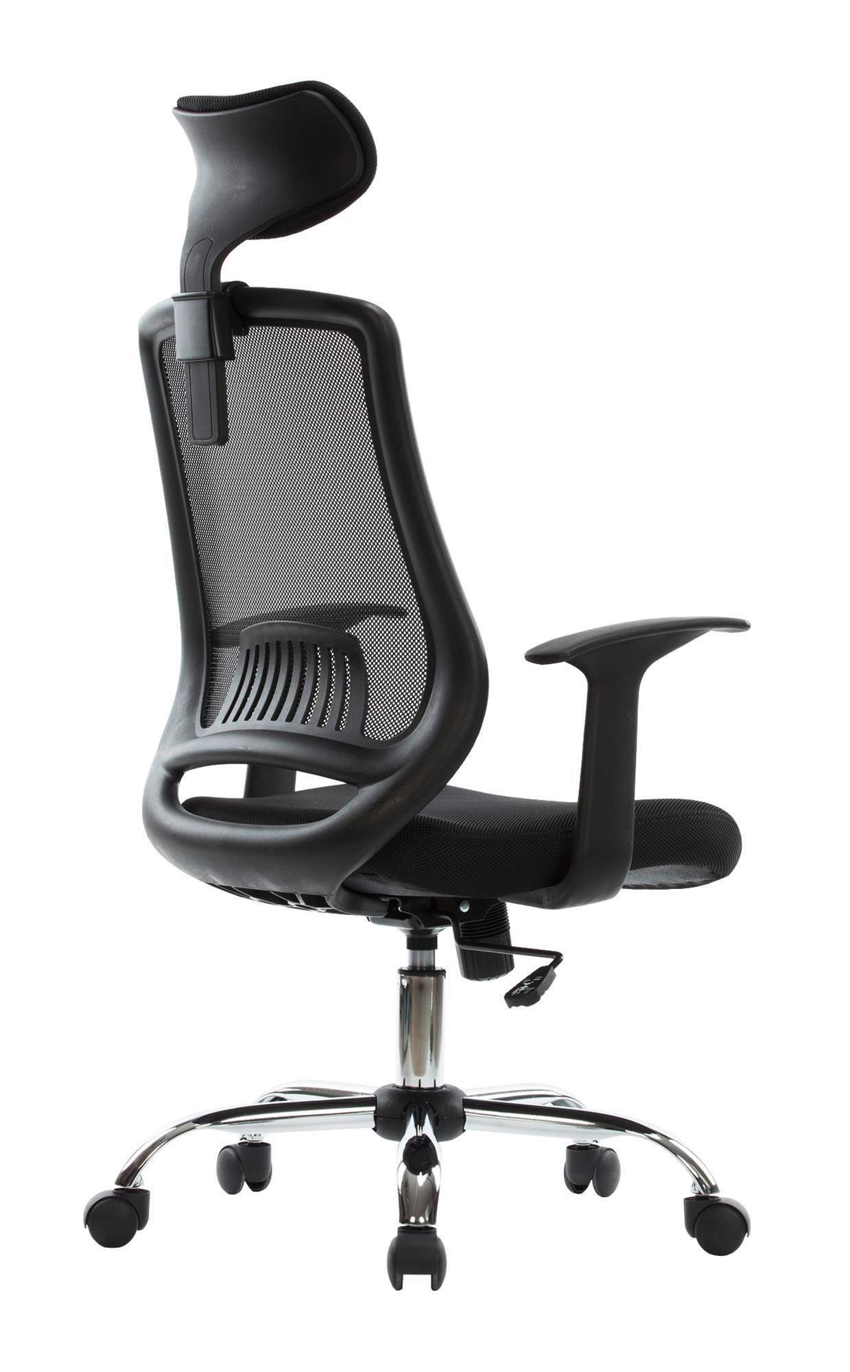 Drehstuhl Florida Schwarz B: 64 cm - Chromfarben/Schwarz, Design, Kunststoff/Textil (64/128/57cm) - MID.YOU