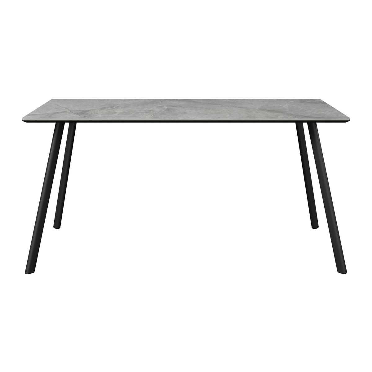 Étkezőasztal George 160 - fekete/szürke, Trend, faalapú anyag/fém (160/80/76cm)
