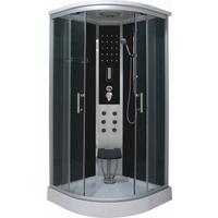 Parní sprcha RELAX chrom / černá š: 90cm - černá/čiré, Konvenční, kov/sklo (90/90/215cm)