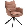 Armlehnstuhl Elodie Rostfarben Sitzfl. 180° drehbar, B: 60 cm - Rostfarben/Schwarz, KONVENTIONELL, Textil/Metall (60/92/67cm) - MID.YOU