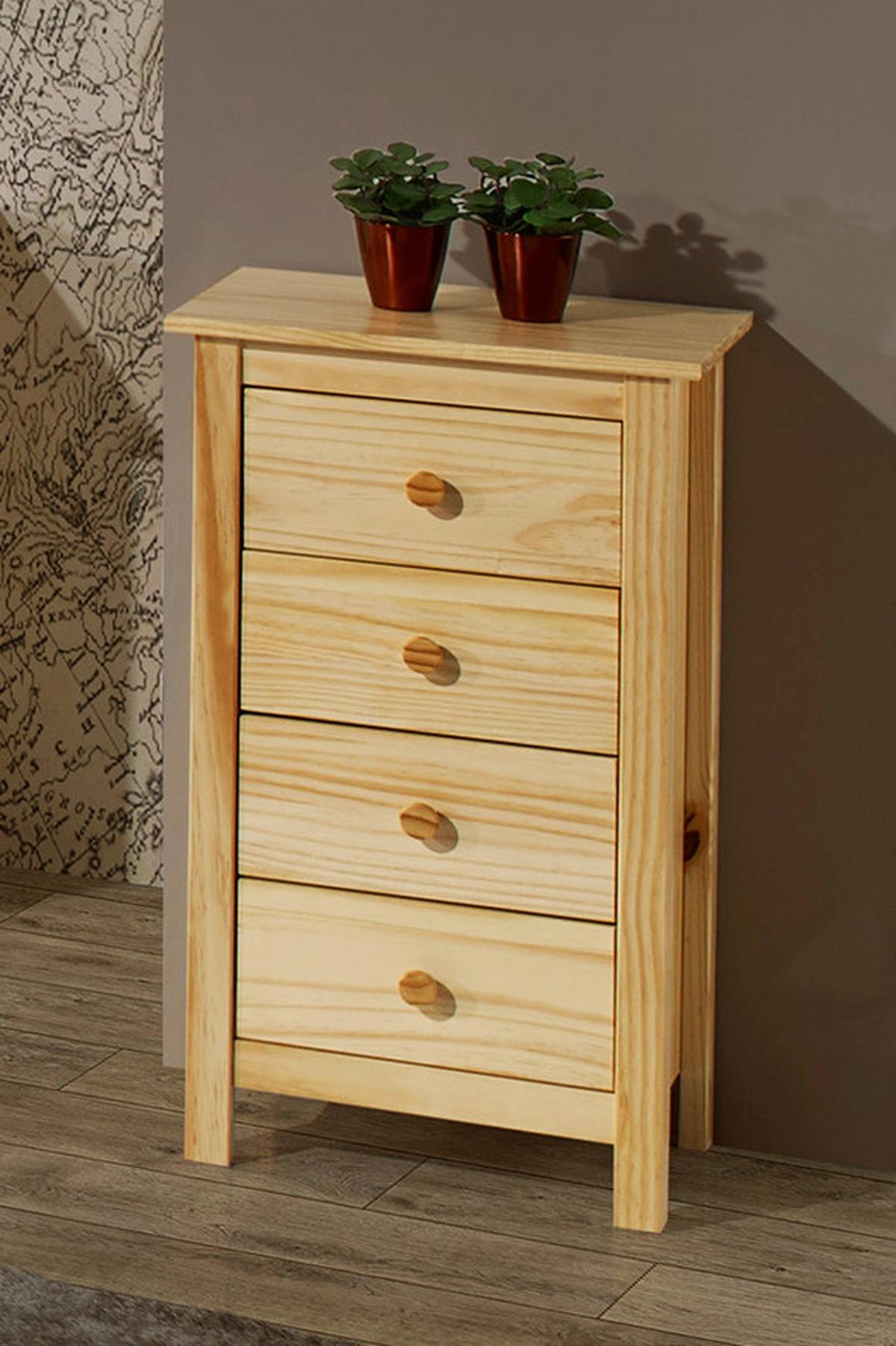 Kommode Naturfarben B: 46cm - Naturfarben, Natur, Holz (46/80/35cm) - Livetastic