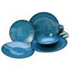 Tafelservice Capri Blau/Schwarz/Petrol 12--Teilig - Blau/Petrol, Basics, Keramik - Creatable