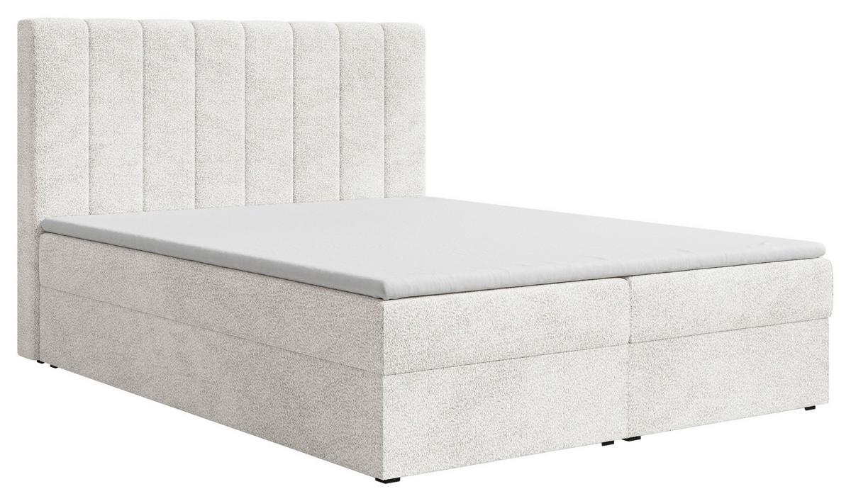 Boxbett Paris Lf: 160x200 Weiß/elfenbein - Elfenbein/Schwarz, MODERN, Holz/Kunststoff (160/200cm) - MID.YOU