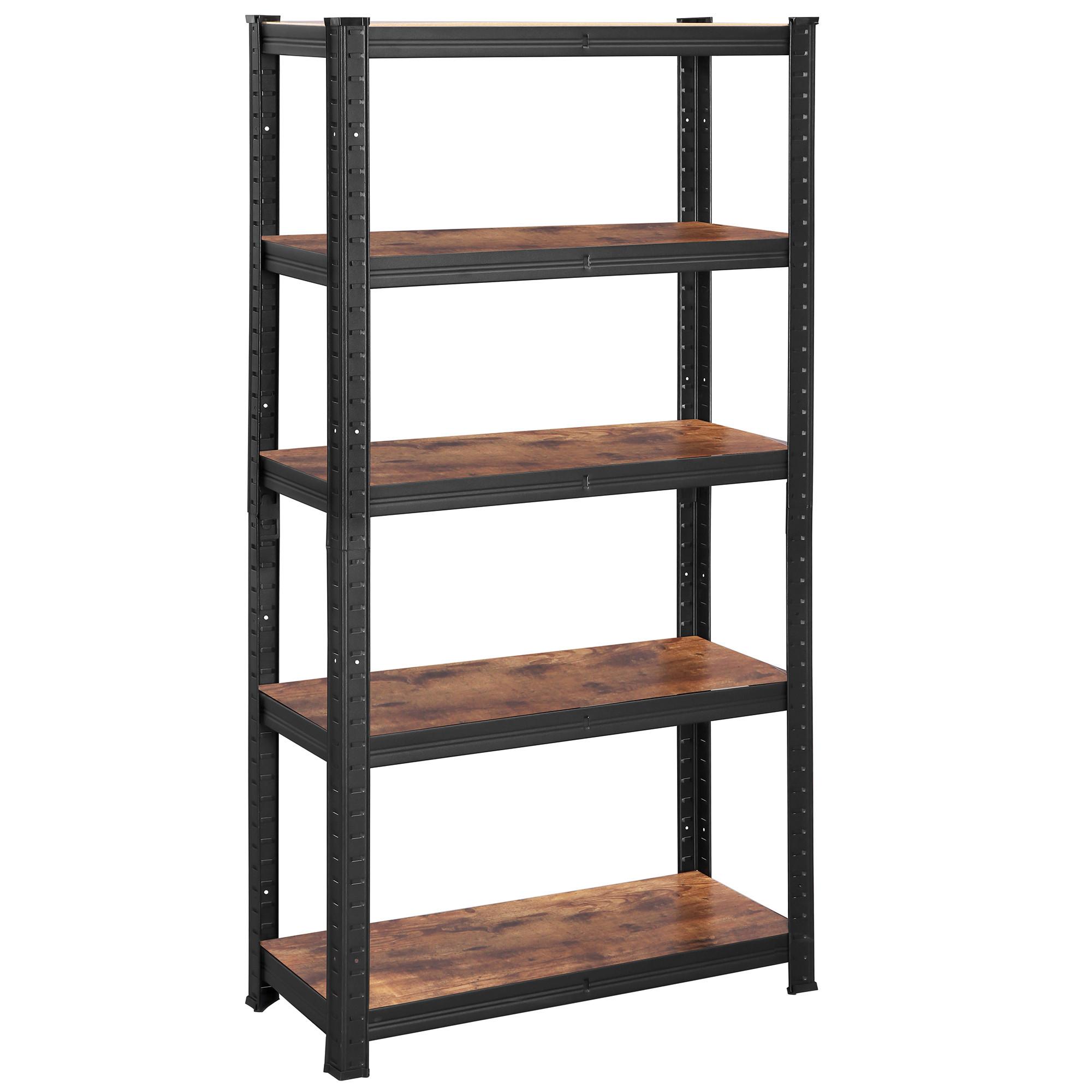 Schwerlastregal Metall/mdf 30x150x75cm130kg/boden - Schwarz/Braun, Basics, Holzwerkstoff/Metall (30/150/75cm) - Boxxx