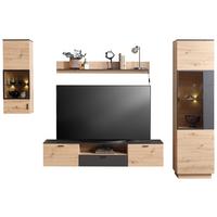Wohnkombination Modern 4 -Teilig. Tonale 9, Eiche Dekor/Grau - MODERN (276,4/207,6/40cm)