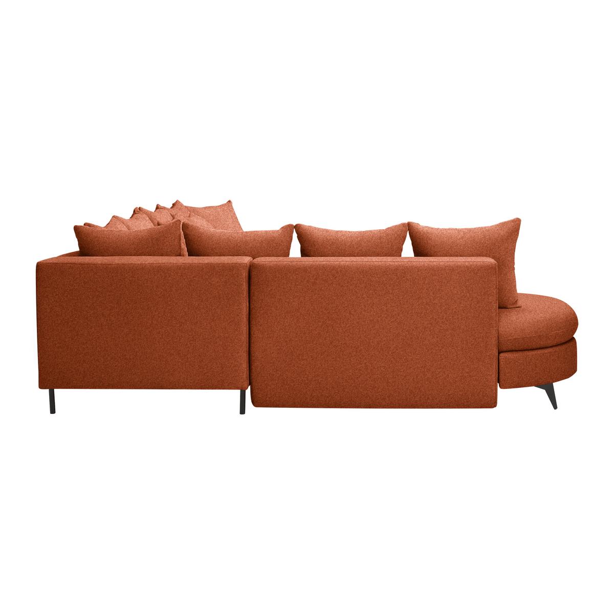 Rohová sedačka AXEL, levá, rezavá tkanina - černá/rezavá, Moderní, kov/textil (250/291cm) - Mömax