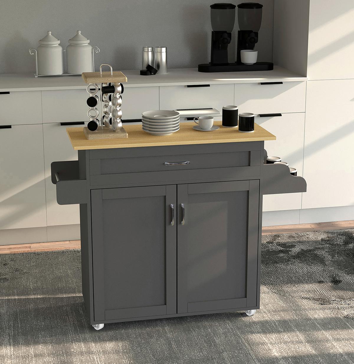 Servierwagen Pastano Anthrazit Eiche Dekor B: 114 Cm - Honigeiche/Anthrazit, Basics, Holzwerkstoff/Kunststoff (114/89/39cm) - MID.YOU