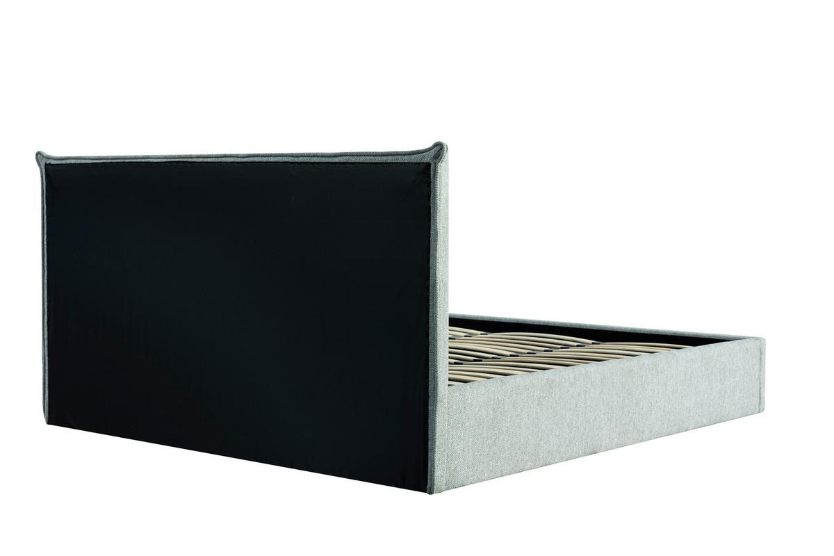 Polsterbett Pico Hellgrau B: 188 cm - Hellgrau/Schwarz, Design, Holzwerkstoff/Textil (188/100/216cm) - Livetastic