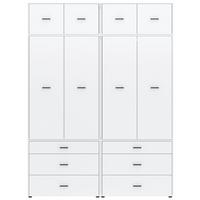 Kleiderschrank Kivo Weiß, B: 180 cm - Weiß, Basics, Holzwerkstoff (180/239,40/52,1cm)