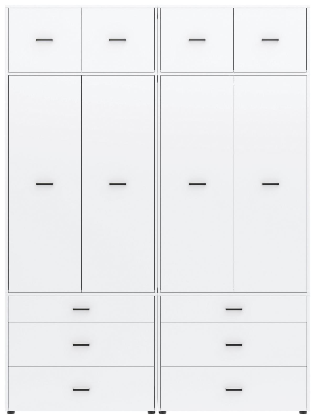 Kleiderschrank Kivo Weiß, B: 180 cm - Weiß, Basics, Holzwerkstoff (180/239,40/52,1cm)
