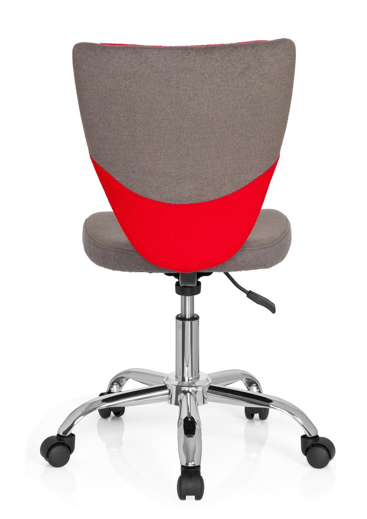Jugenddrehstuhl Kiddy Grau/rot Bis 60 Kg - Silberfarben/Rot, MODERN, Kunststoff/Textil (41/94/41cm) - MID.YOU