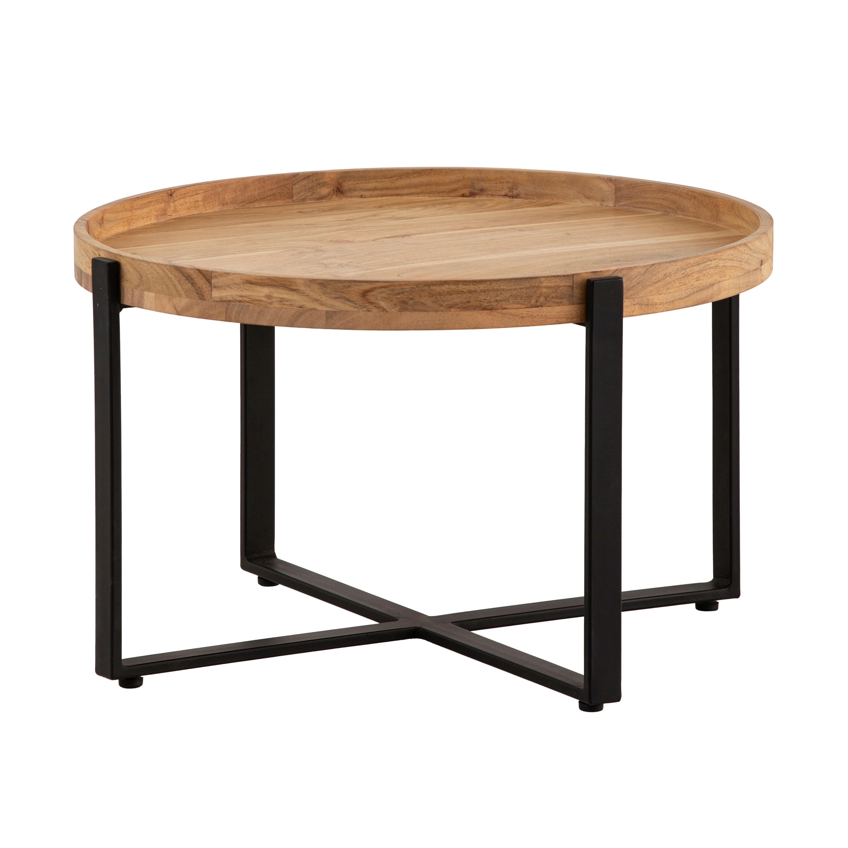 Couchtisch Braun L: 60 cm - Schwarz/Braun, Design, Holz/Metall (60/60/36cm) - Livetastic