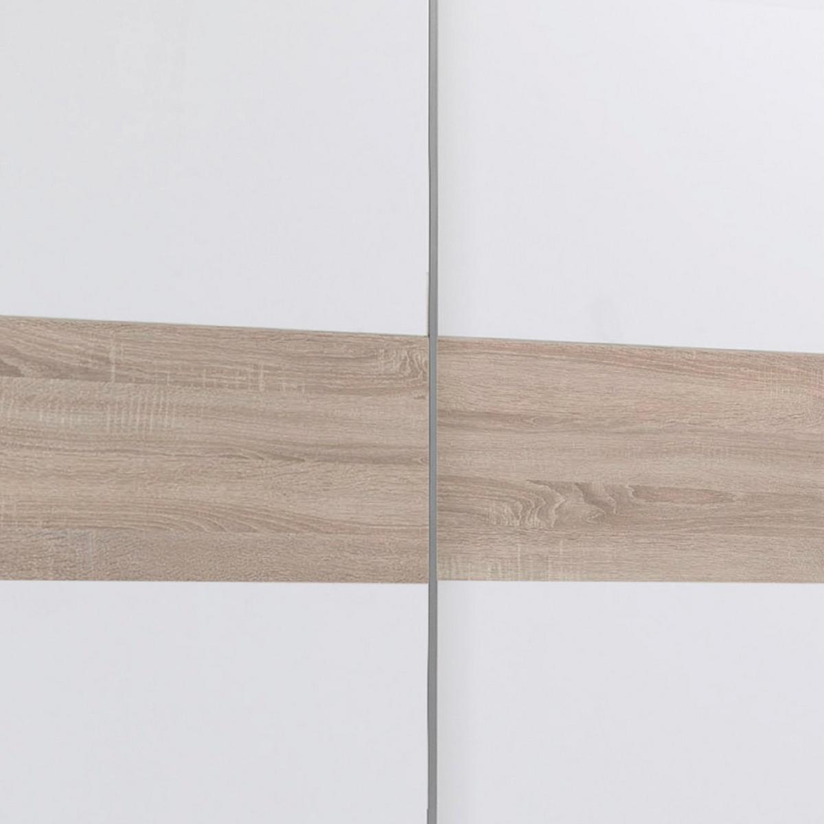 Schwebetürenschrank B: 170 cm Puls, Weiß/Eiche Dekor - Eichefarben/Weiß, KONVENTIONELL, Holzwerkstoff (170/195/59cm) - P & B