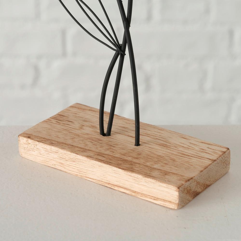 Dekoblume H: ca. 22, Blumy - Schwarz, MODERN, Holz/Metall (12/5/22cm)