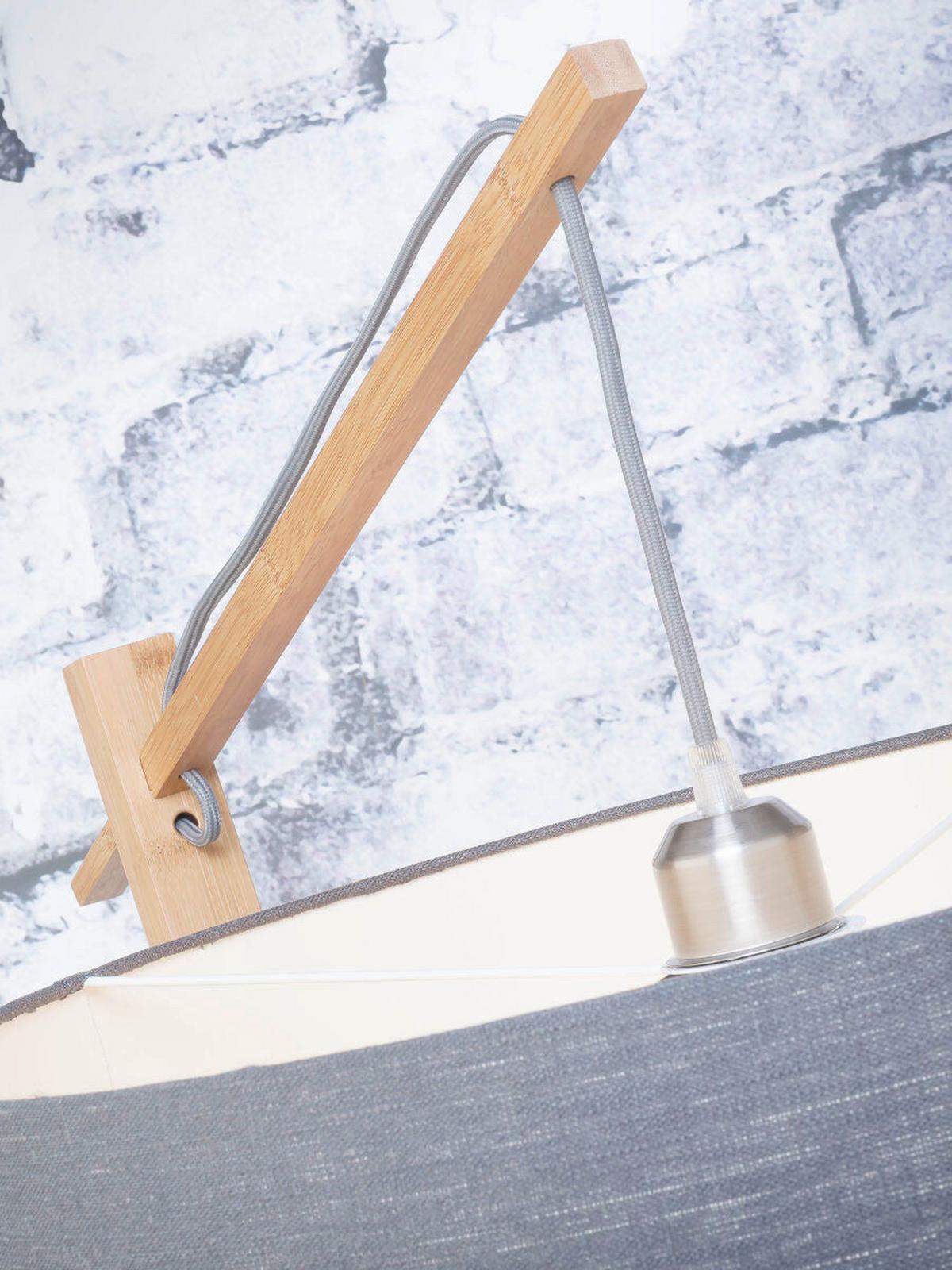 Stehlampe Andes Dunkelgrau/ Naturfarben Mit Fußschalter - Dunkelgrau/Naturfarben, Design, Holz/Textil (70/176cm) - Good & Mojo