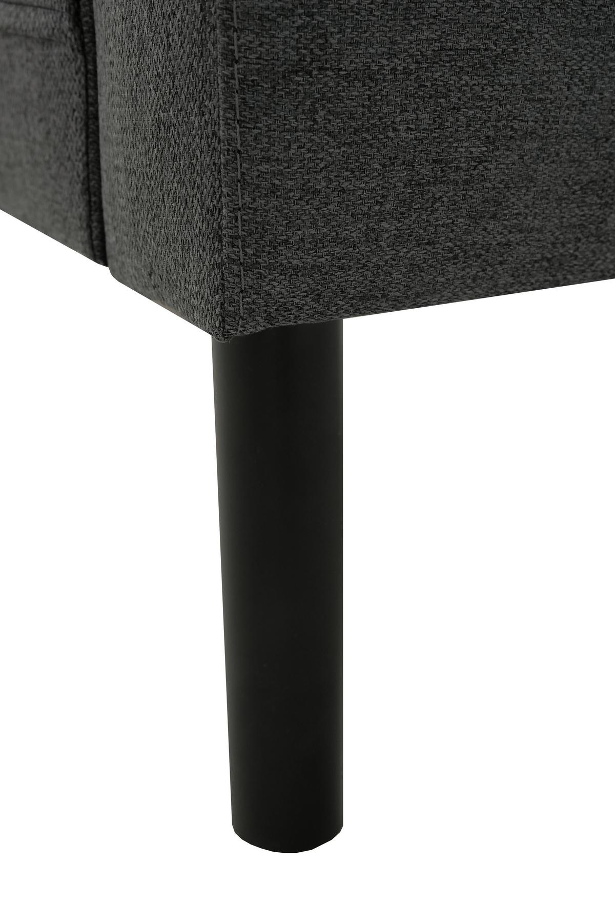 2-Sitzer-Sofa Derby Anthrazit B: 133 cm - Anthrazit/Schwarz, Basics, Textil (133/70/66cm) - P & B