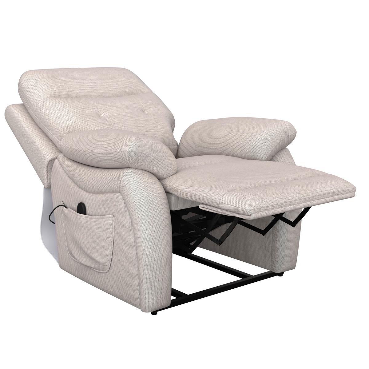 Relaxsessel Mario Webstoff beige, B: 89 cm - Beige/Schwarz, MODERN, Textil/Metall (89/107/94cm) - James Wood