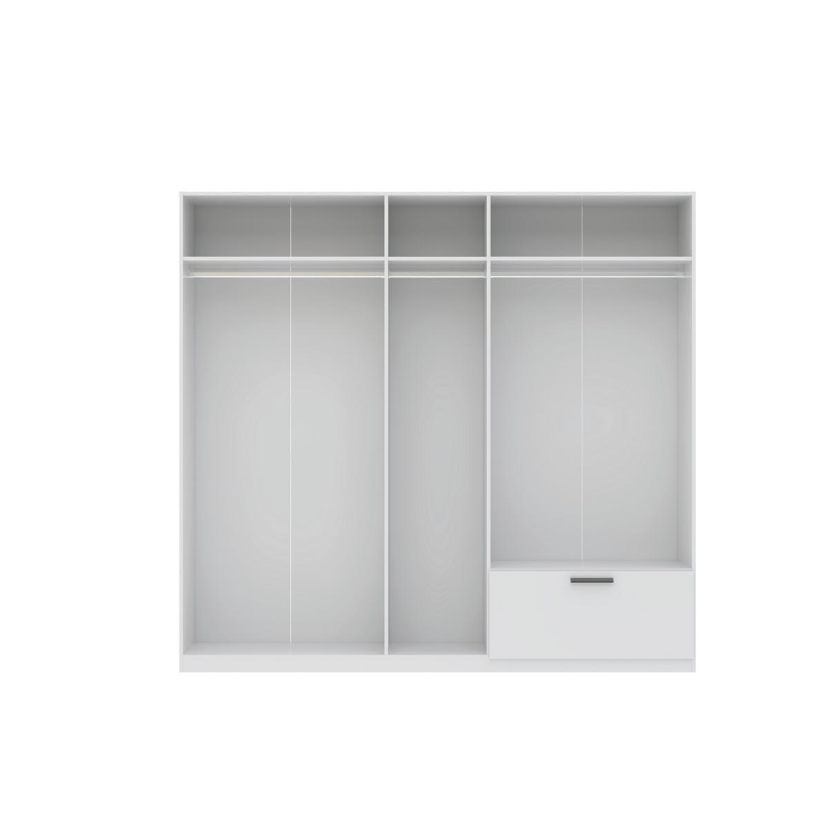 SKRIŇA S OTOČNÝMI DVERAMI MILOS 5T1S - čierna/biela, Modern, kompozitné drevo/plast (225/210/54cm)