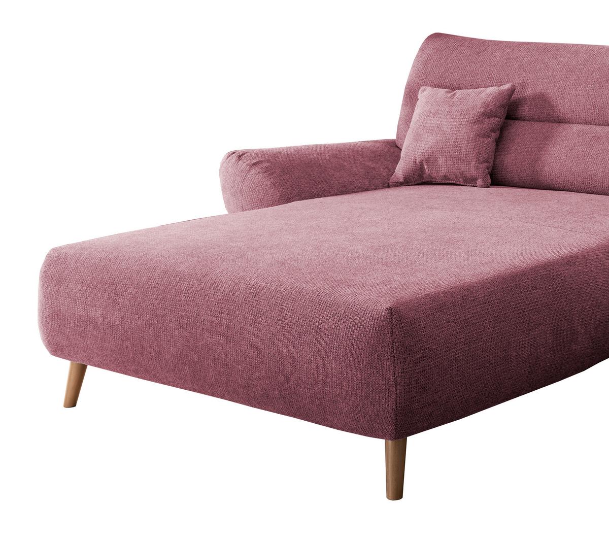 Ecksofa Drago Brombeere S: 166/290 cm - Wildeiche/Brombeere, MODERN, Holz/Textil (166/290cm) - MID.YOU