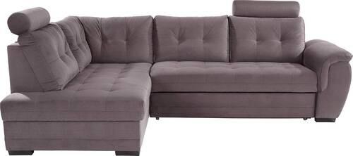 Ecksofa mit Schlaffunktion + Bettkasten Falco, Mikrofaser - Dunkelgrau/Dunkelbraun, KONVENTIONELL, Textil (183/251cm) - Ondega