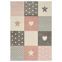 Kinderteppich Pastel Kids 20339 - Hellrosa/Grau, Basics, Textil (160/230cm)