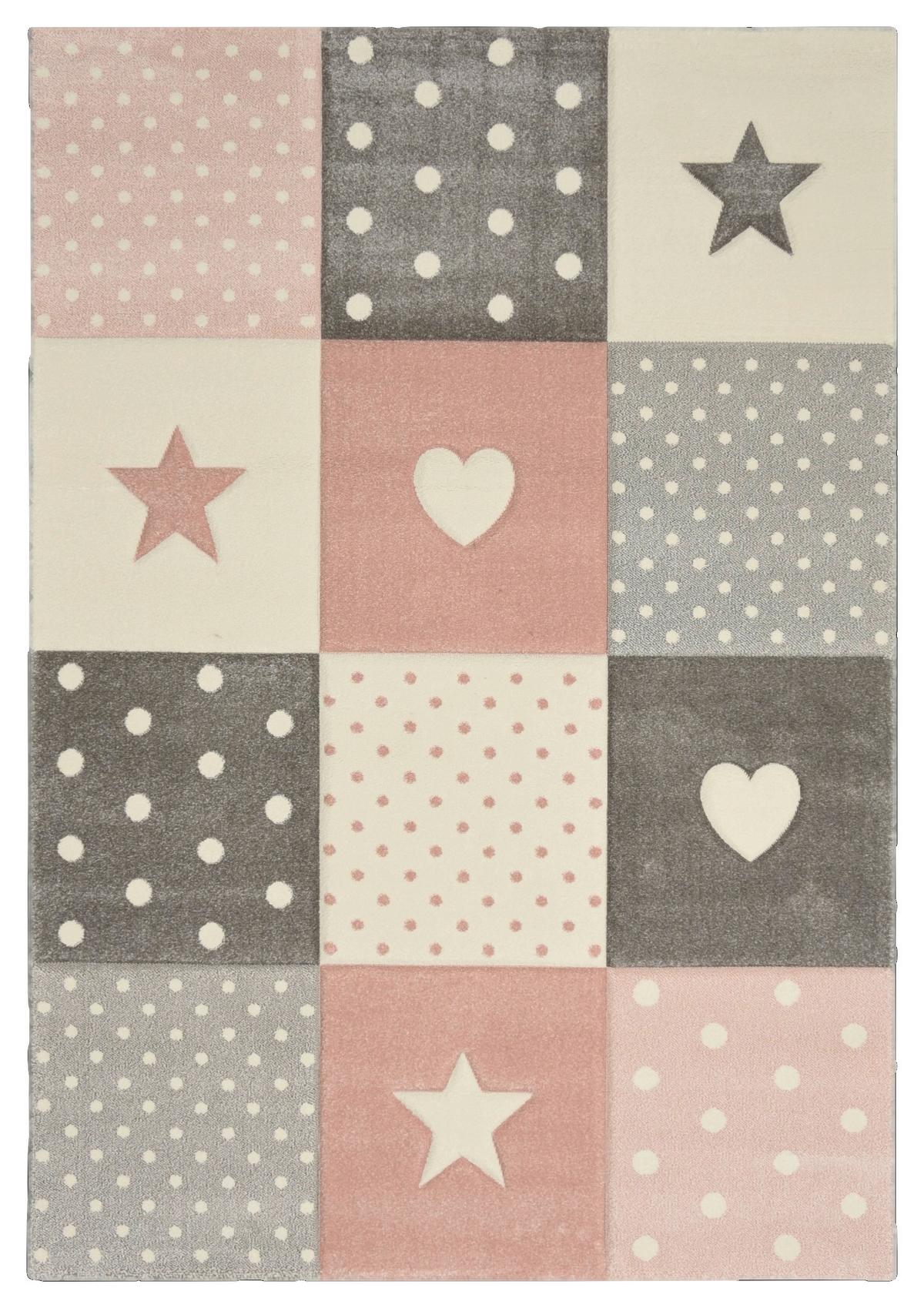 Kinderteppich Pastel Kids 20339 - Hellrosa/Grau, Basics, Textil (160/230cm)