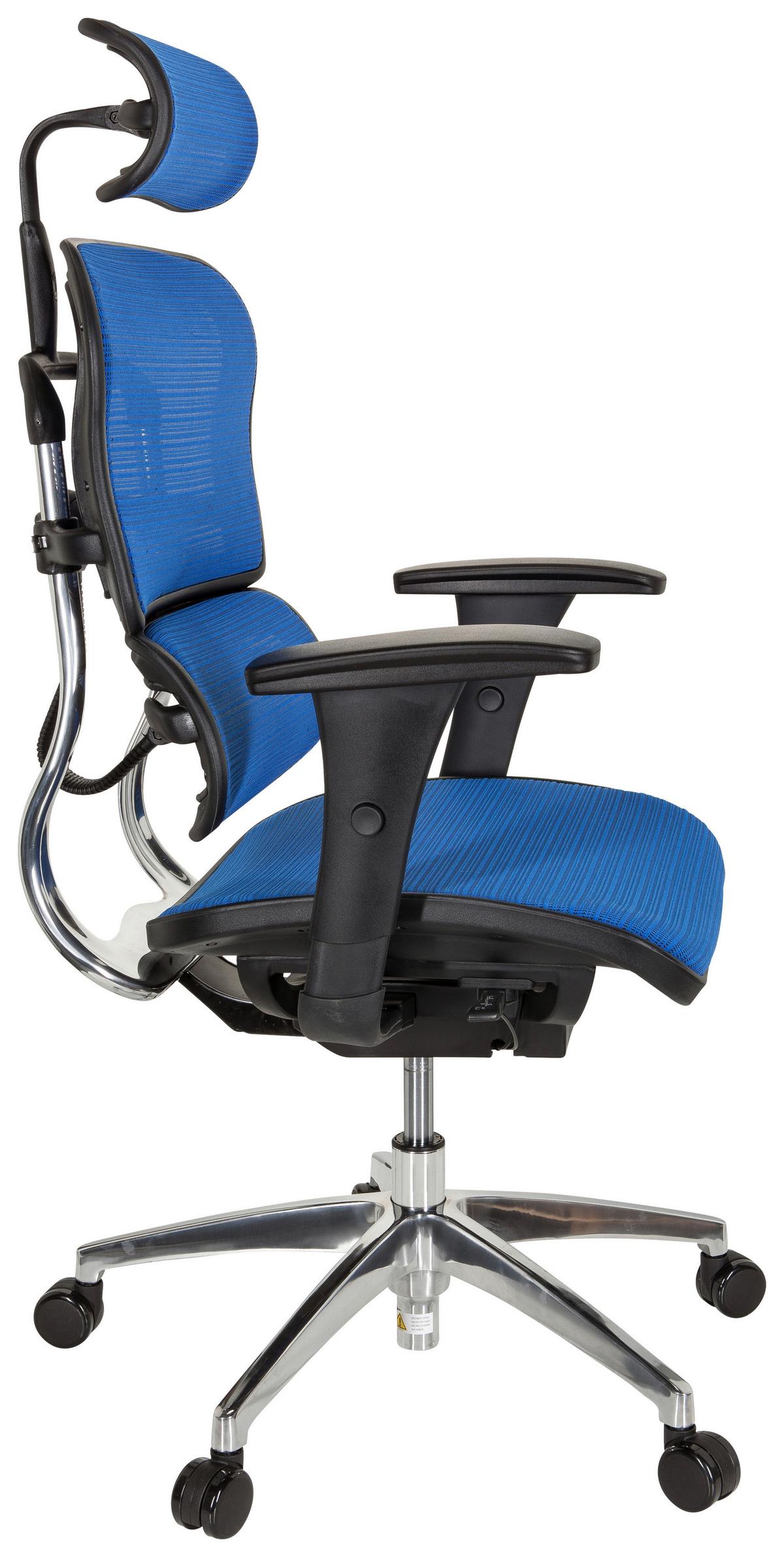 Drehstuhl Ergohuman Edition Armstützen Blau/schwarz - Chromfarben/Blau, MODERN, Kunststoff/Textil (67/141/63cm) - MID.YOU