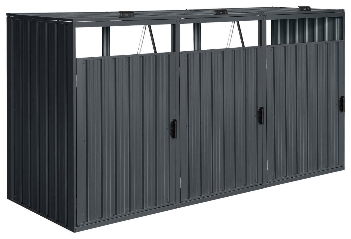 Mülltonnenbox A093.010.30 - Anthrazit, KONVENTIONELL, Metall (80/122/240cm) - Ambia Garden