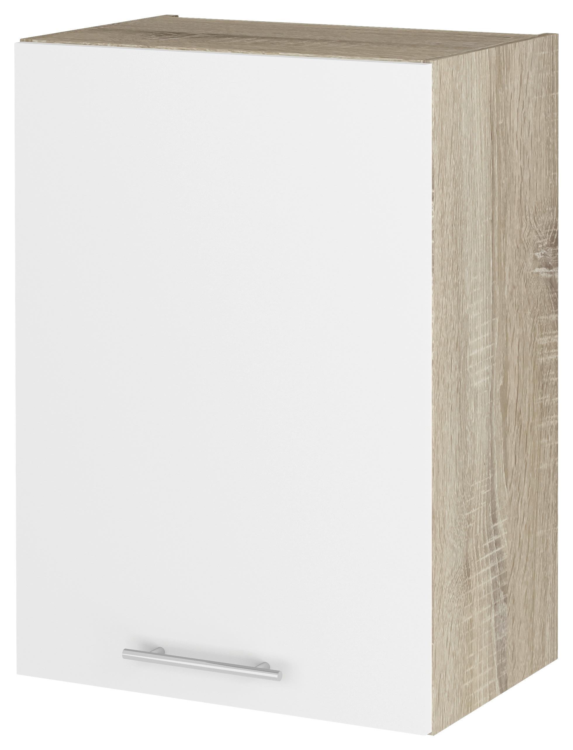 Felsőszekrény Corina - Sonoma tölgy/fehér, fa/fém (50/72,4/34,6cm)
