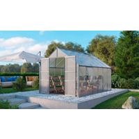 Gewächshausbausatz Meridian 2 9900  9,9 M2 Kunstoff/Metall - Alufarben, Basics, Kunststoff/Metall (257/231,8/383cm)