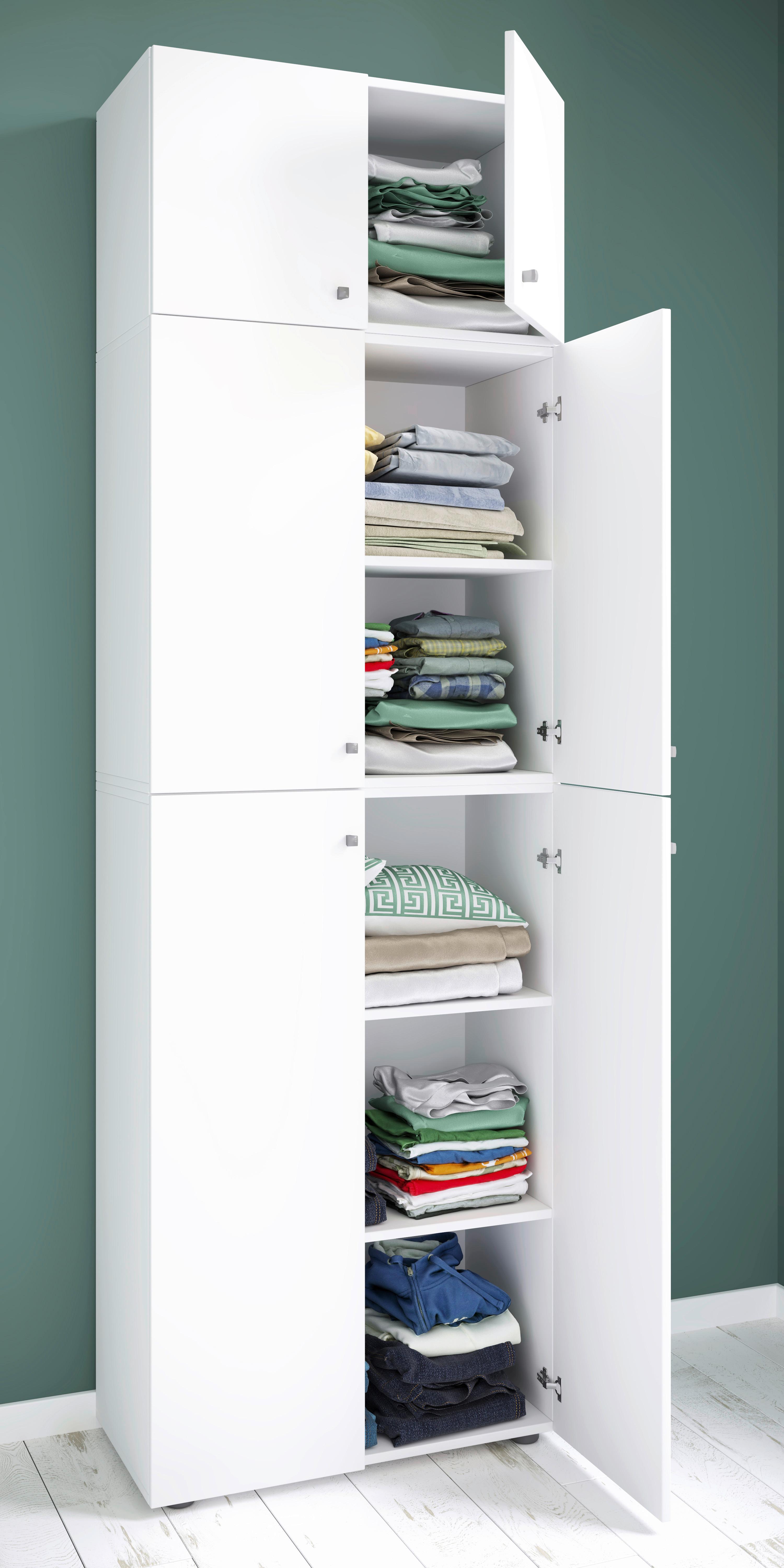 Drehtürenschrank B: 70 Cm Lona Xxl Weiß - Weiß, MODERN, Holzwerkstoff (70/223/39cm) - MID.YOU
