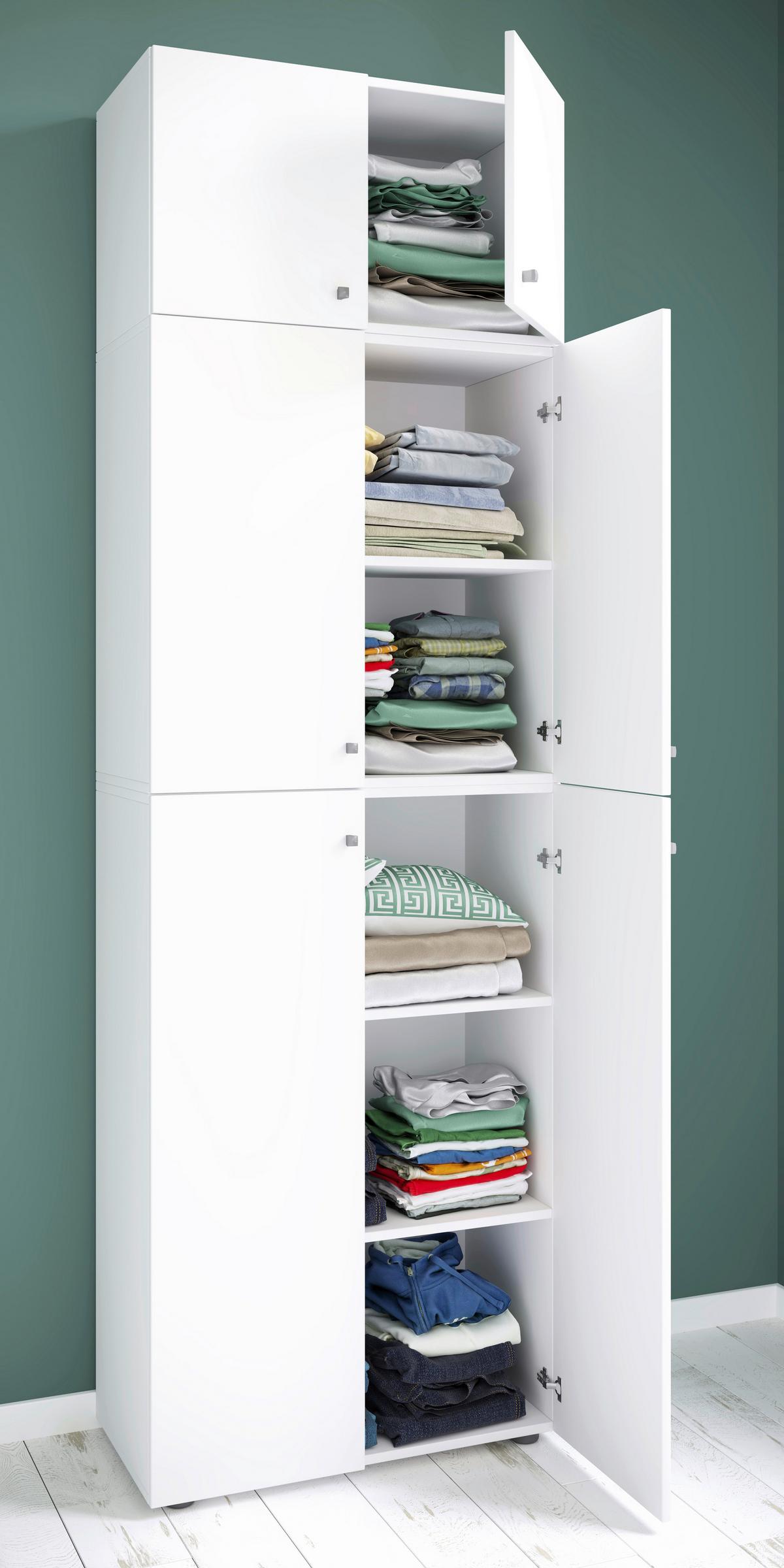 Drehtürenschrank B: 70 Cm Lona Xxl Weiß - Weiß, MODERN, Holzwerkstoff (70/223/39cm) - MID.YOU